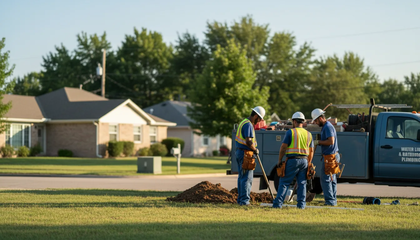 Residential water line and bathroom plumbing service in Sharon, OK